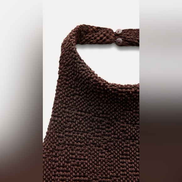 NWT ZARA TEXTURED CUT OUT DRESS - Picture 9 of 11